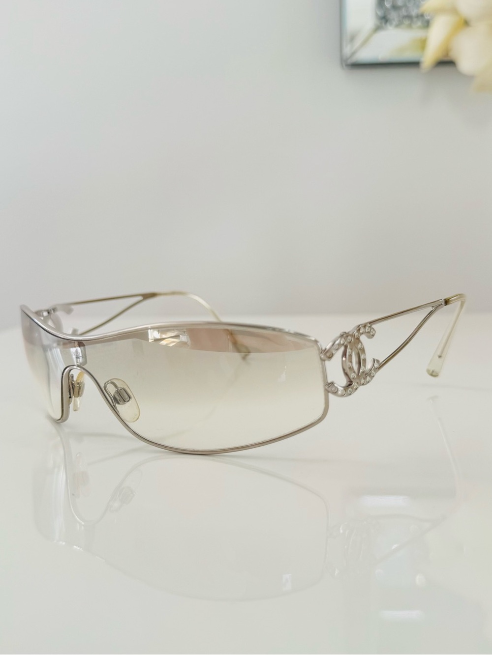 RARE  💫 Vintage Authentic Chanel rhinestone CC sunglasses